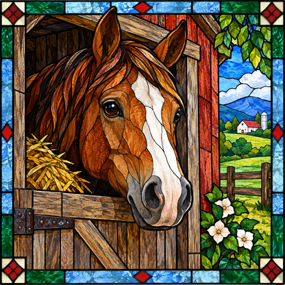 Stained Glass Horses- Set of 4