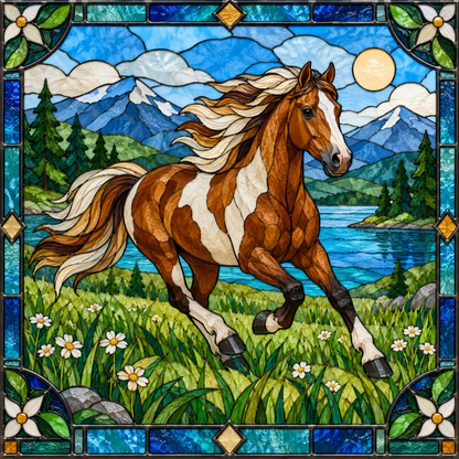 Stained Glass Horses- Set of 4