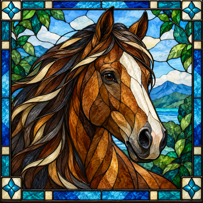 Stained Glass Horses- Set of 4