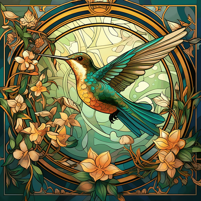 Humming Bird Garden. Set of 4 coasters